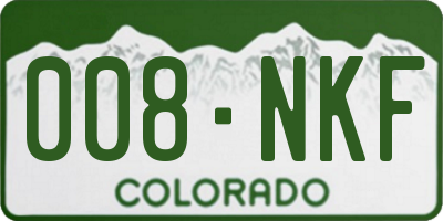 CO license plate 008NKF