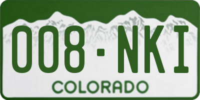 CO license plate 008NKI