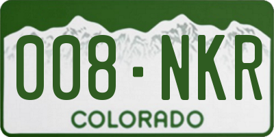 CO license plate 008NKR