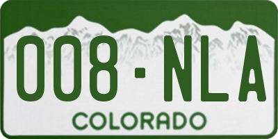 CO license plate 008NLA