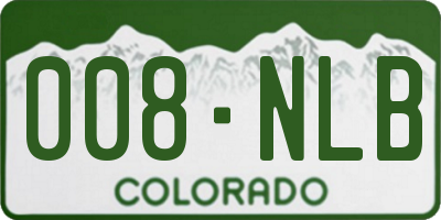 CO license plate 008NLB