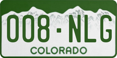 CO license plate 008NLG