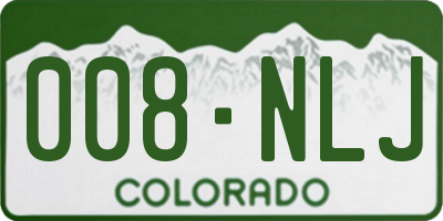 CO license plate 008NLJ
