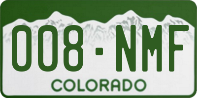 CO license plate 008NMF
