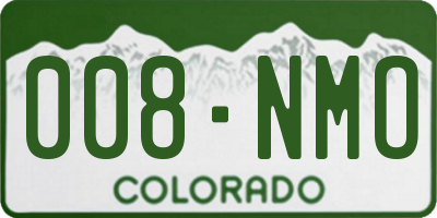 CO license plate 008NMO