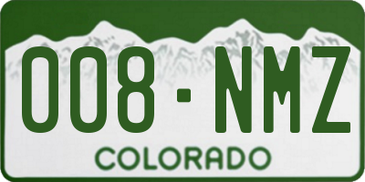 CO license plate 008NMZ