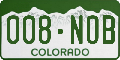 CO license plate 008NOB