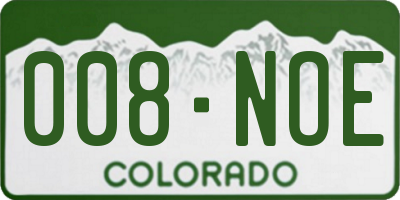 CO license plate 008NOE