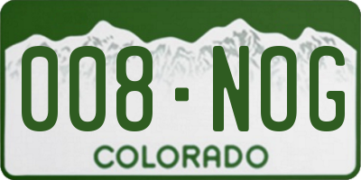 CO license plate 008NOG