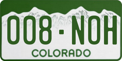 CO license plate 008NOH