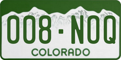 CO license plate 008NOQ