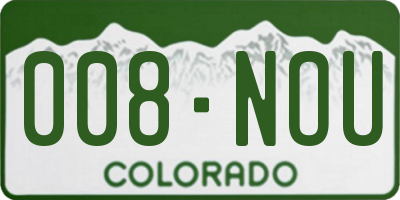 CO license plate 008NOU