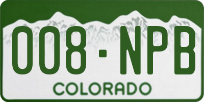 CO license plate 008NPB