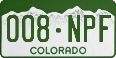 CO license plate 008NPF