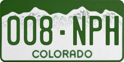 CO license plate 008NPH