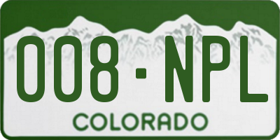 CO license plate 008NPL