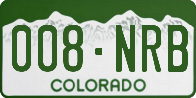 CO license plate 008NRB