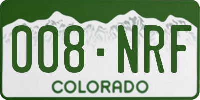 CO license plate 008NRF