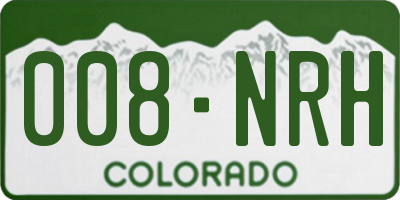 CO license plate 008NRH