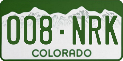 CO license plate 008NRK
