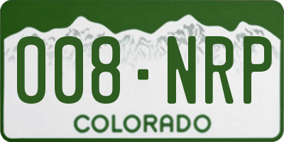 CO license plate 008NRP