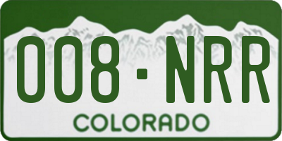 CO license plate 008NRR