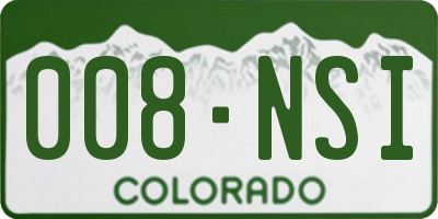 CO license plate 008NSI