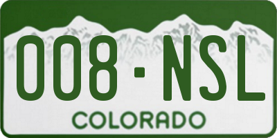 CO license plate 008NSL
