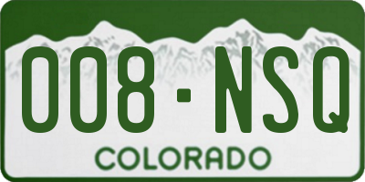 CO license plate 008NSQ