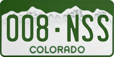 CO license plate 008NSS