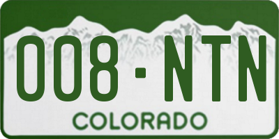 CO license plate 008NTN