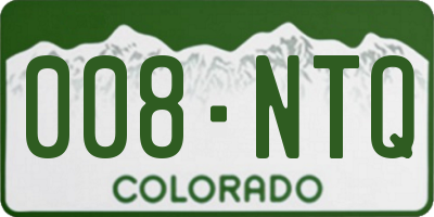 CO license plate 008NTQ