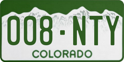 CO license plate 008NTY