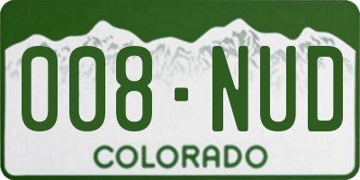 CO license plate 008NUD