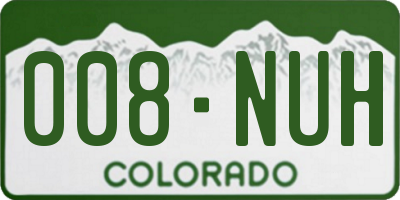 CO license plate 008NUH