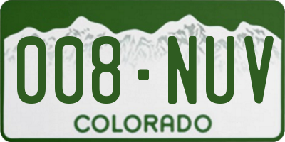 CO license plate 008NUV