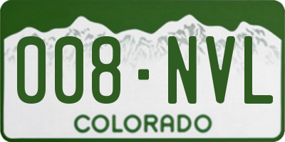CO license plate 008NVL