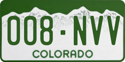 CO license plate 008NVV