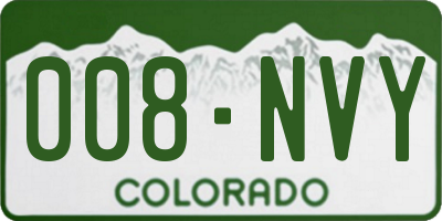 CO license plate 008NVY