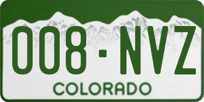CO license plate 008NVZ