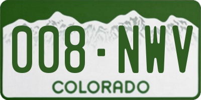CO license plate 008NWV