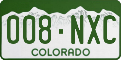 CO license plate 008NXC