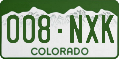 CO license plate 008NXK