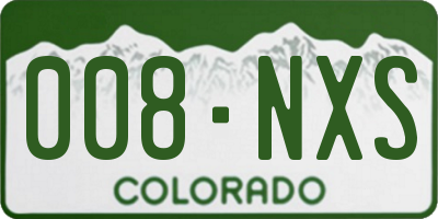 CO license plate 008NXS