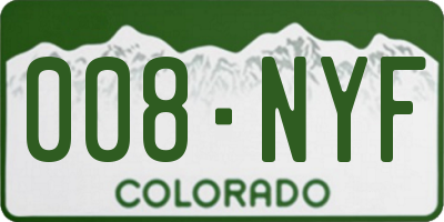 CO license plate 008NYF