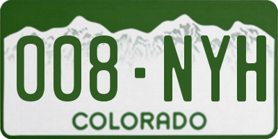 CO license plate 008NYH