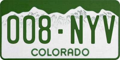 CO license plate 008NYV