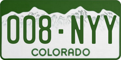 CO license plate 008NYY