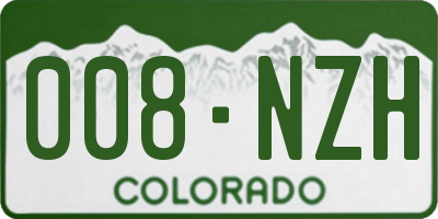 CO license plate 008NZH