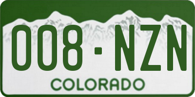 CO license plate 008NZN